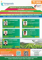 Five Days Virtual Faculty Development Programme on "Emerging Trends and Technologies in Agricultural Engineering 2025